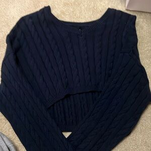 Cropped knit sweater